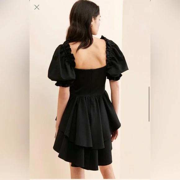 SELKIE Caviar Lace-Up Party Dress Black Womens S Mini - Picture 2 of 5